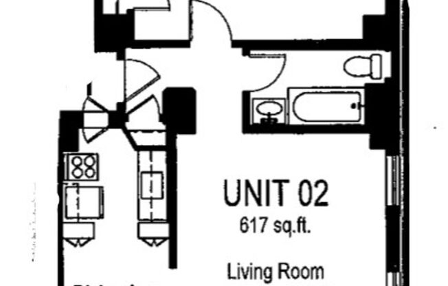 1 bed, 1 bath, 617 sqft, $1,850, Unit Wellington 202