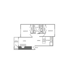2 beds, 1 bath, 835 sqft, $2,355