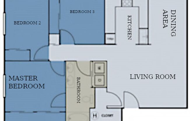 3 beds, 1 bath, 1,100 sqft, $1,499, Unit 269-67