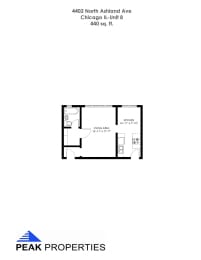 Studio, 1 bath, $1,225