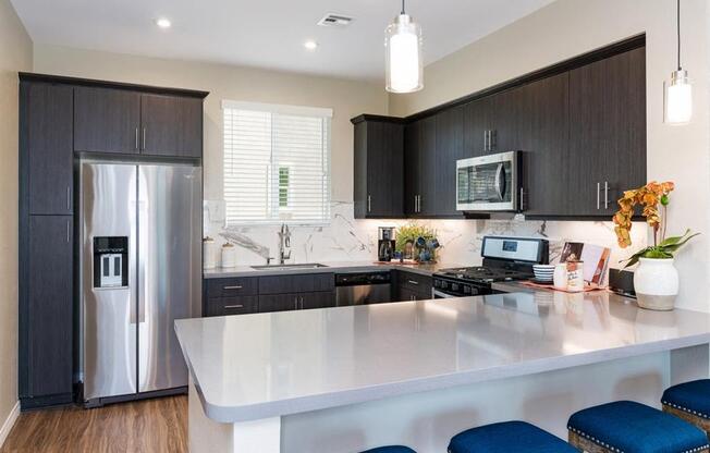 Quartz Countertops in Kitchen and Bathrooms  at Salerno, California