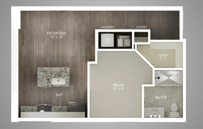 1 bed, 1 bath, 605 sqft, $1,390, Unit 205
