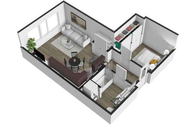 1 bed, 1 bath, 557 sqft, $1,625, Unit C-107