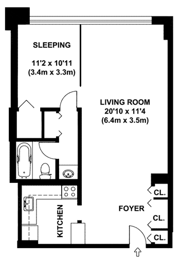 1 bed, 1 bath, 650 sqft, $4,000, Unit 5G