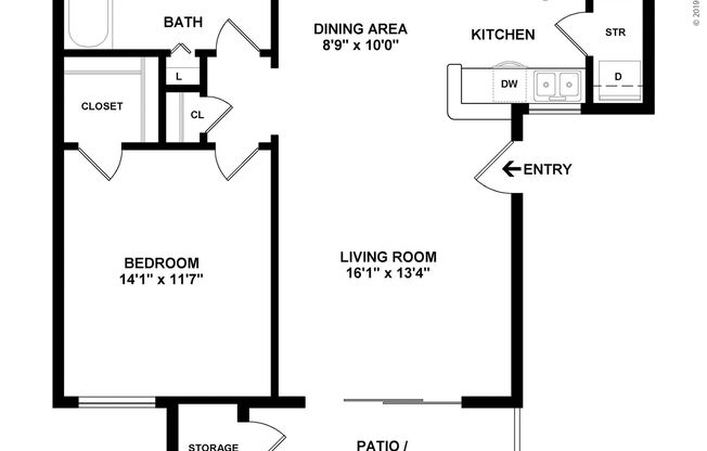 1 bed, 1 bath, 770 sqft, $1,309