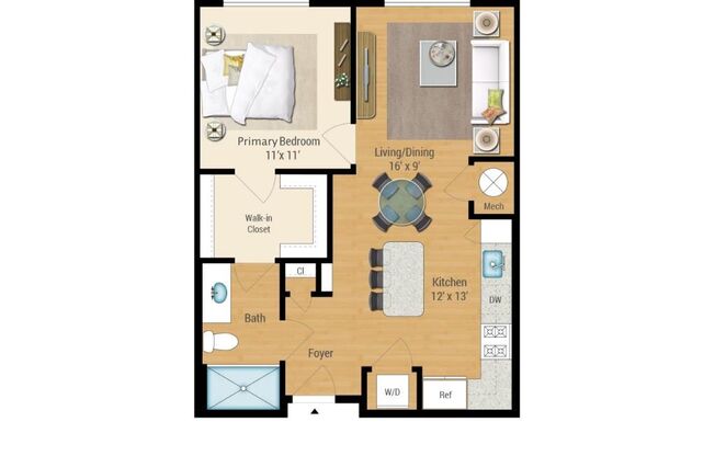 1 bed, 1 bath, 648 sqft, $1,567