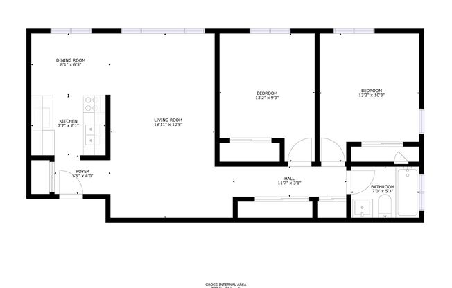 2 beds, 1 bath, 733 sqft, $1,150, Unit 65004