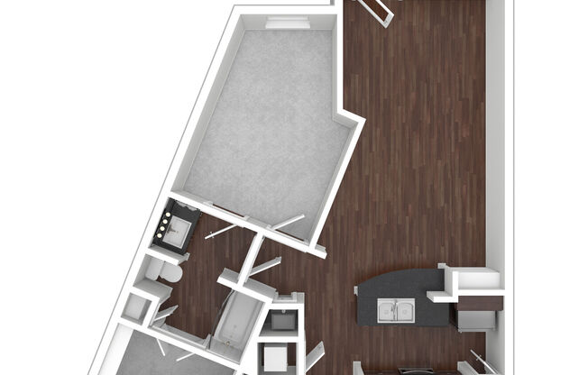 1 bed, 1 bath, 738 sqft, $1,325