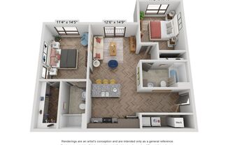 2 beds, 2 baths, 943 sqft, $1,595, Unit 1-301