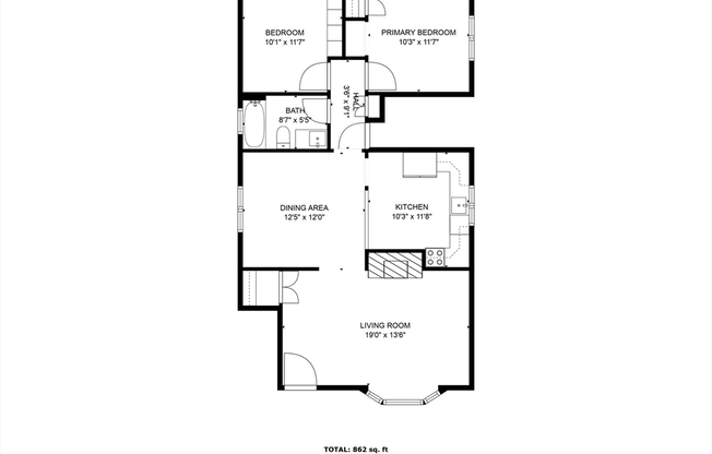 2 beds, 1 bath, 862 sqft, $2,400, Unit 83