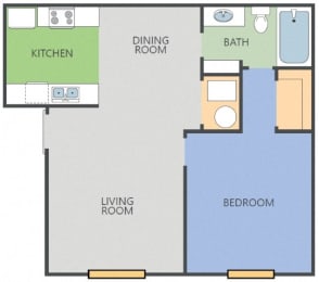 1 bed, 1 bath, 640 sqft, $900