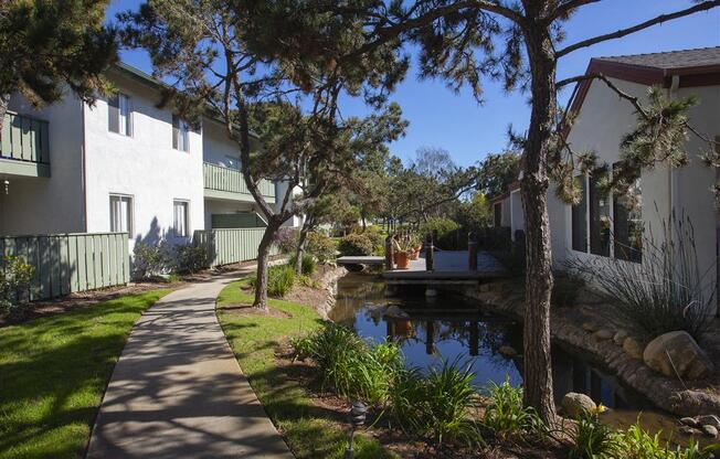 Courtyard Garden, at Pacific Oaks Apartments, Towbes, Goleta, 93117