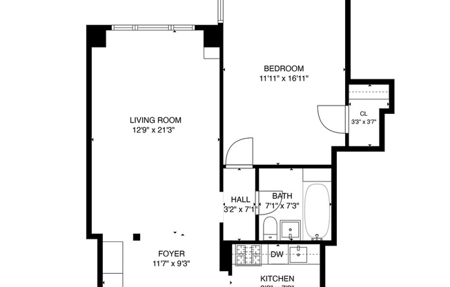 1 bed, 1 bath, 775 sqft, $4,200, Unit 7-S