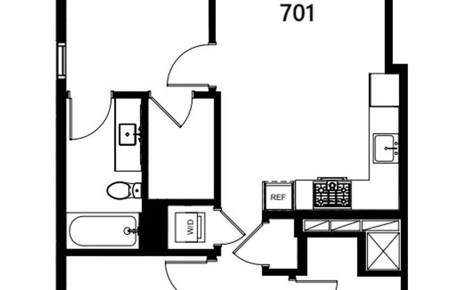 2 beds, 2 baths, 867 sqft, $4,195, Unit 701