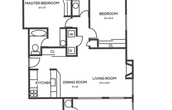2 beds, 2 baths, 1,010 sqft, $2,595