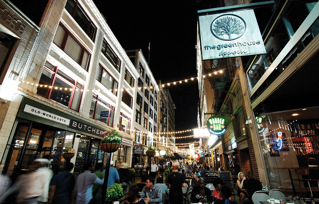 Near East 4th Street Bars, Restaurants and Entertainment at The Terminal Tower Residences Apartments, Ohio