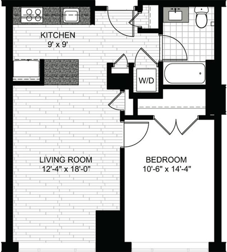1 bed, 1 bath, 673 sqft, $3,325, Unit 0830