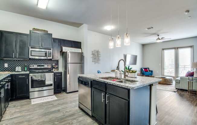 Beautiful kitchen with stainless steel appliances