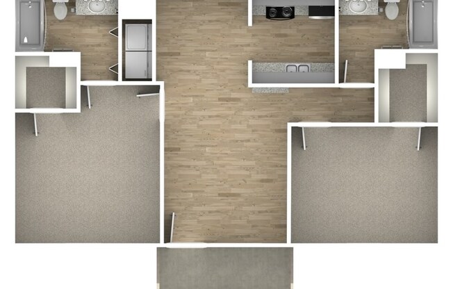 2 beds, 2 baths, 960 sqft, $1,299