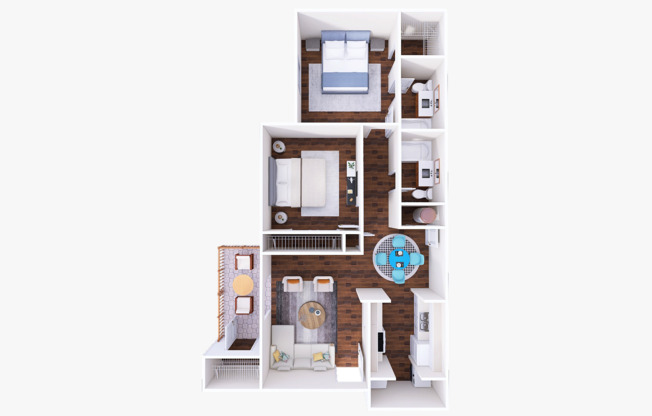 2 beds, 2 baths, 930 sqft, $1,144