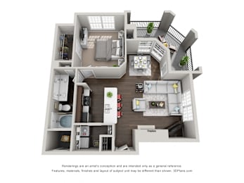 1 bed, 1 bath, 788 sqft, $1,252