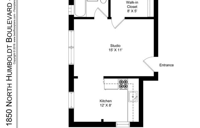 Studio, 1 bath, 402 sqft, $1,250, Unit 214