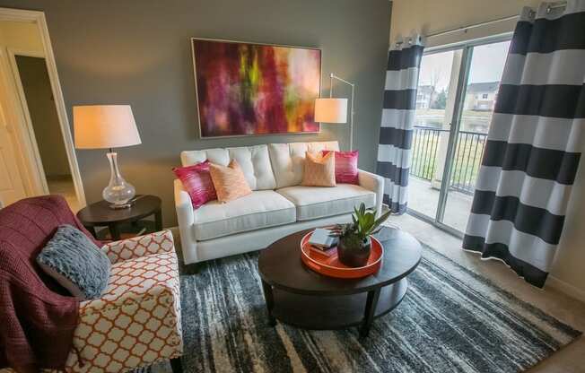 Modern Living Room at Center Point Apartments, Indianapolis, Indiana