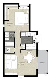 1 bed, 1 bath, 635 sqft, $2,375