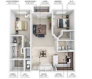 2 beds, 2 baths, 1,110 sqft, $1,350