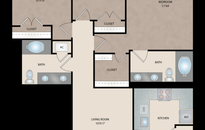 3 beds, 2 baths, 1,090 sqft, $1,880