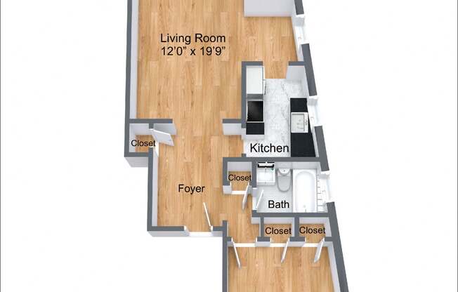 1 bed, 1 bath, 710 sqft, $2,975