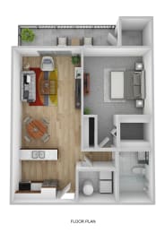 1 bed, 1 bath, 624 sqft, $1,199