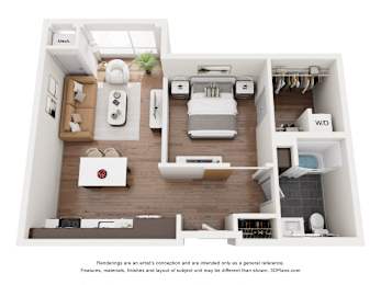 1 bed, 1 bath, 691 sqft, $1,507