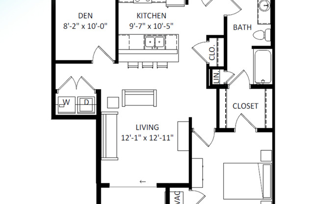 1 bed, 1 bath, 886 sqft, $1,990, Unit 8421-104