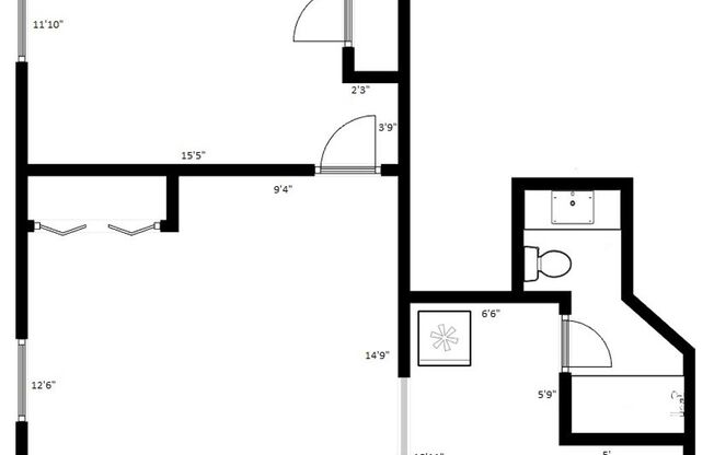 1 bed, 1 bath, 500 sqft, $1,400, Unit U-4