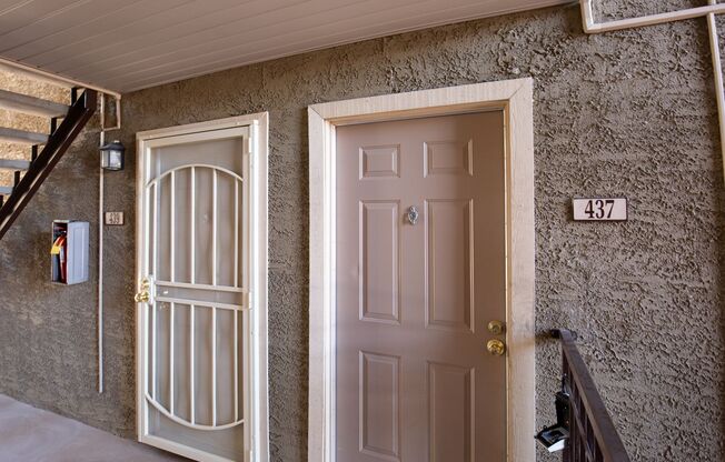 First floor unit in guard gated SW community with pool, spa, exercise room, tennis