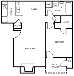 1 bed, 1 bath, 650 sqft, $863