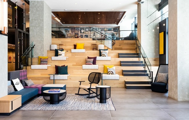 Relax or Work in The Nats Park Stadium-Inspired Seating in the Phase I Lobby