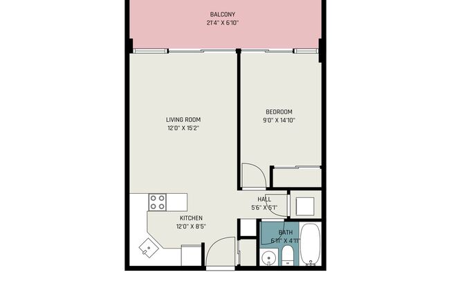 1 bed, 1 bath, $2,200