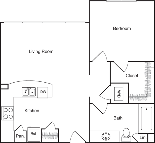 1 bed, 1 bath, 676 sqft, $3,120, Unit 222