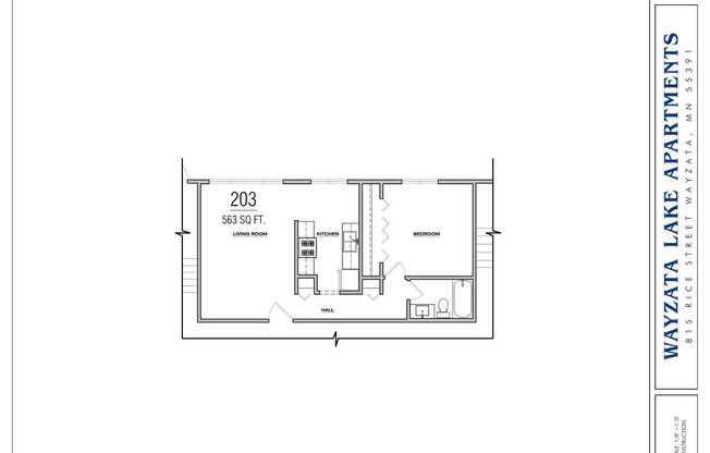 1 bed, 1 bath, 563 sqft, $1,325, Unit 815-203