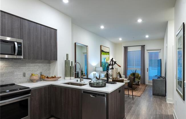 Kitchen cabinets at Kinley West LA, Los Angeles, 90045