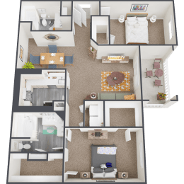 2 beds, 2 baths, 1,175 sqft, $1,418