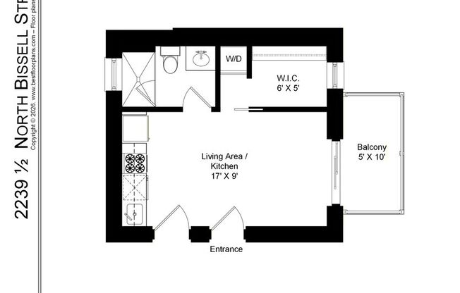 Studio, 1 bath, 325 sqft, $1,995, Unit 2239.5-2E