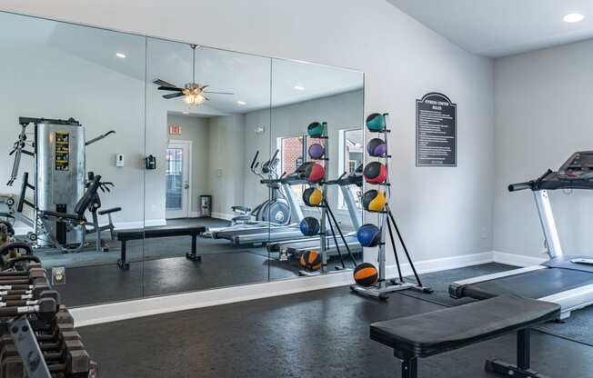 Lancaster Place Apartments in Calera Alabama photo of spacious fitness center