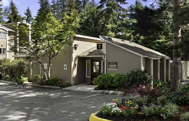 The Welcome Building with a Spacious Parking Lot at Park 210 Apartment Homes, Edmonds, 98026