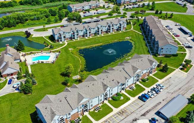 Fantastic Aerial View at Dupont Lakes Apartments in Fort Wayne, IN