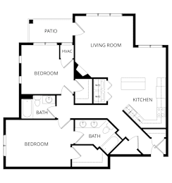2 beds, 2 baths, 1,257 sqft, $1,980