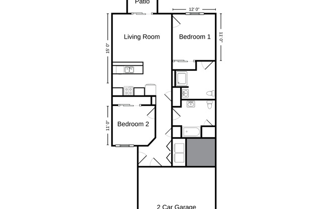 2 beds, 2 baths, 1,103 sqft, $1,690, Unit SH 1100-102