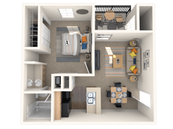 1 bed, 1 bath, 486 sqft, $726